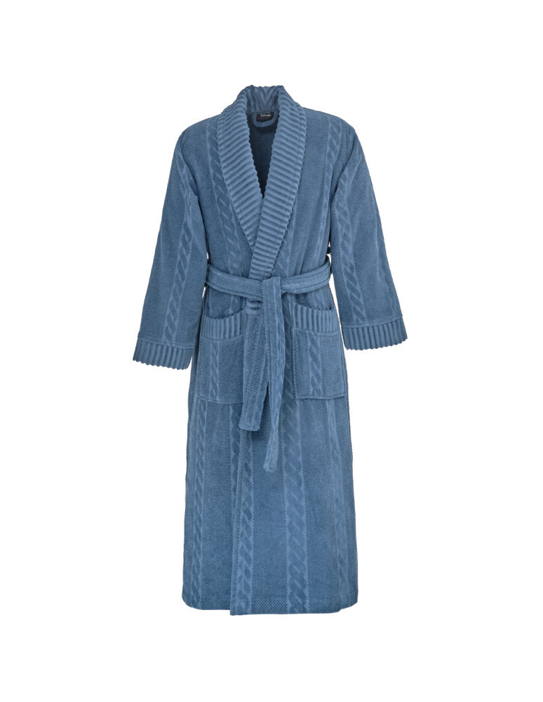 Peignoir col châle jacquard velours...