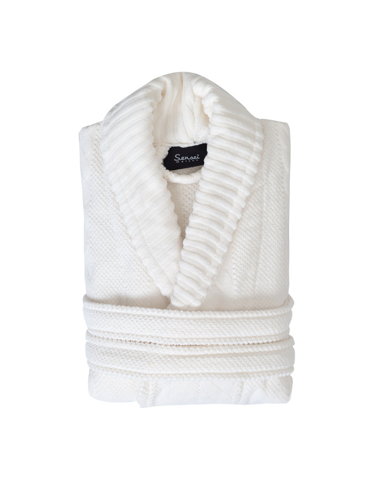 Peignoir col châle jacquard velours...