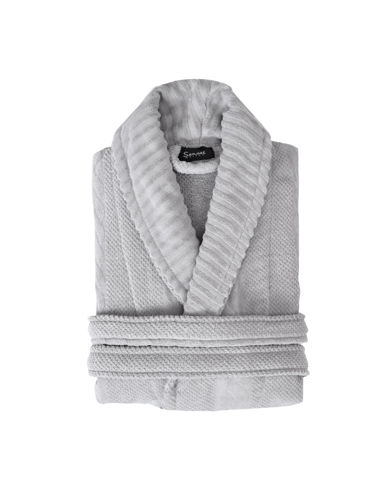 Peignoir col châle jacquard velours...