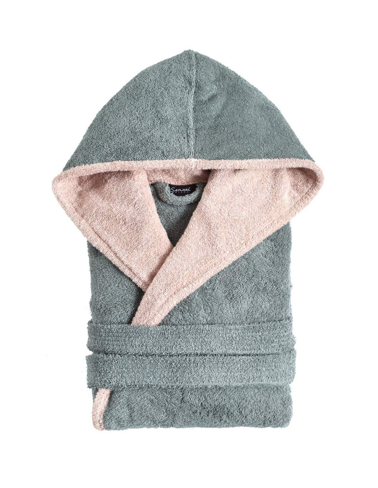 Peignoir à capuche bicolore 420 g/m²...