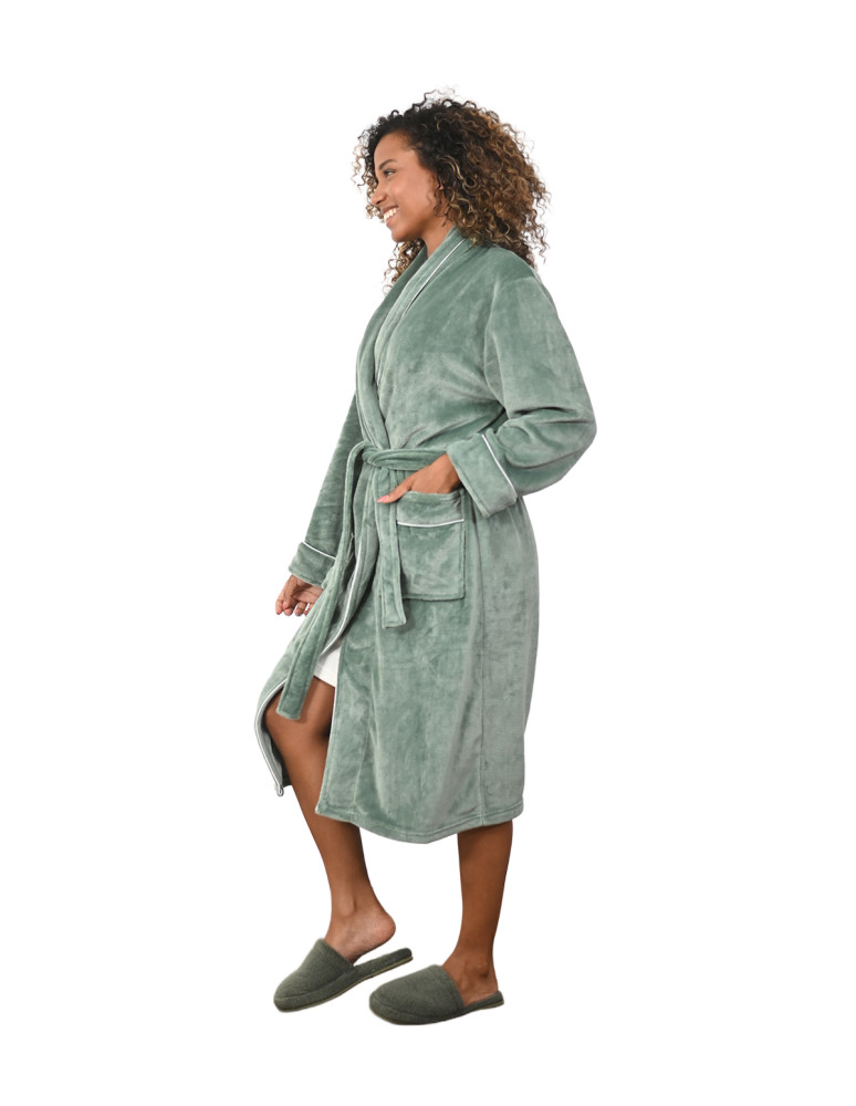 Peignoir polaire avec passepoil Micro...