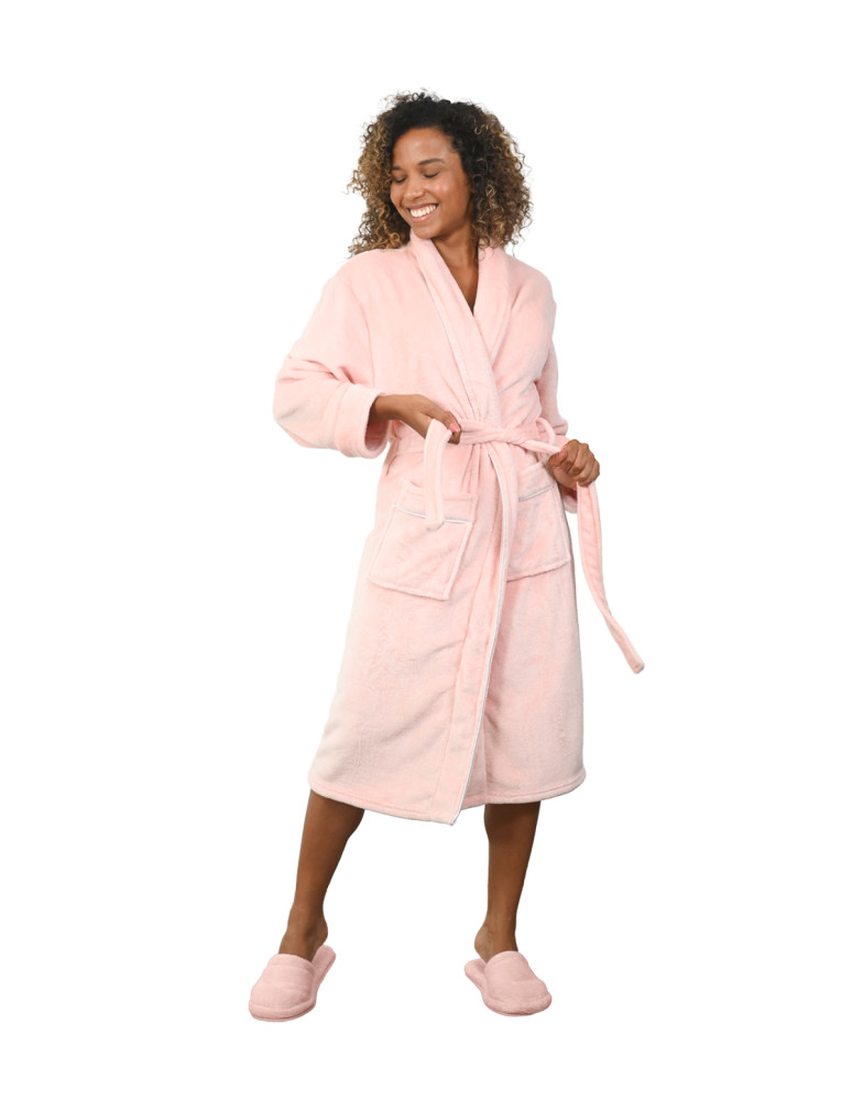 Peignoir polaire avec passepoil Micro...