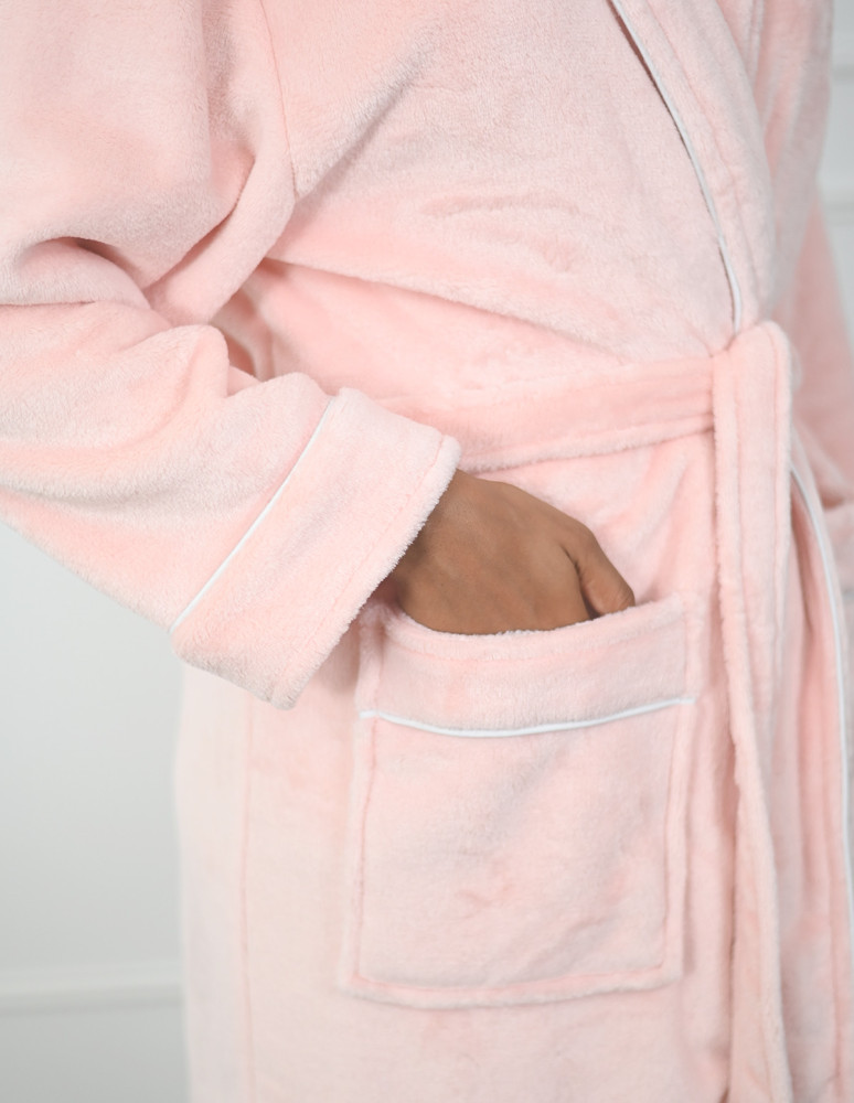 Peignoir polaire avec passepoil Micro...