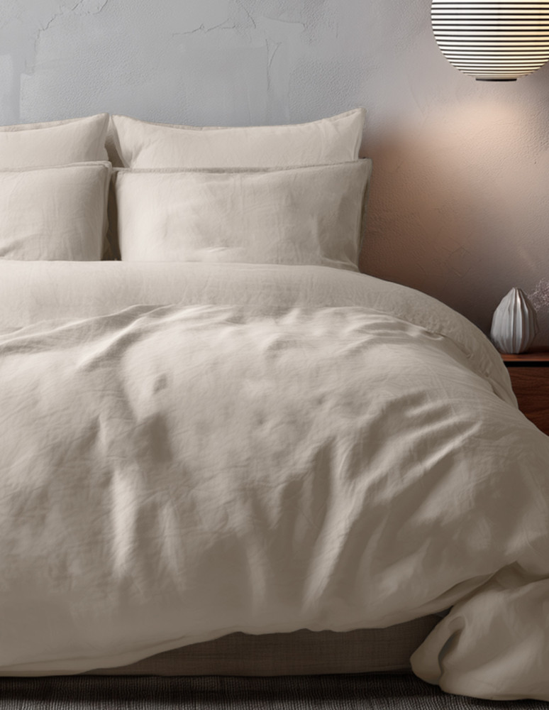 Housse de couette en percale lavée...