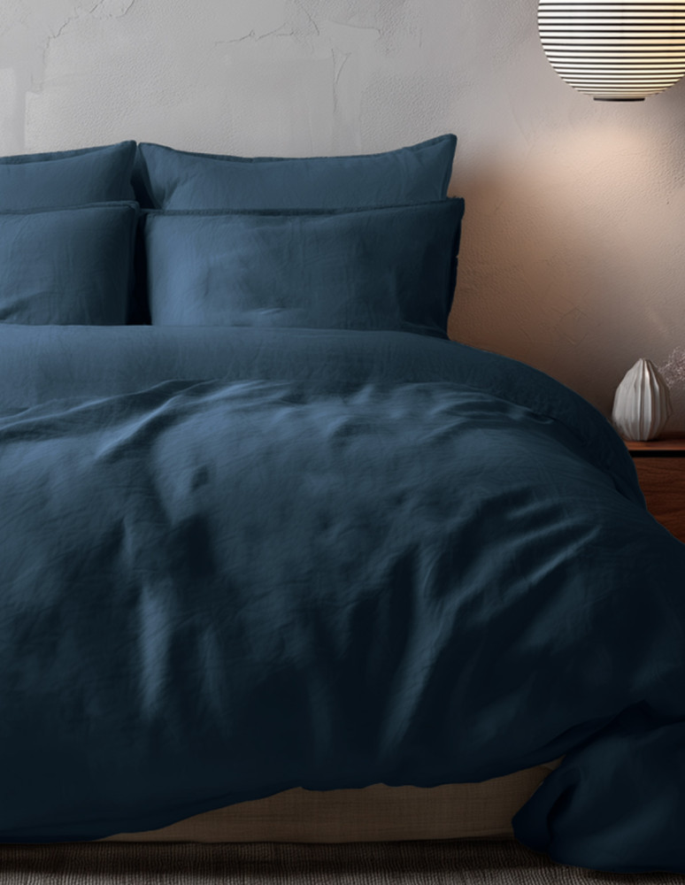 Housse de couette en percale lavée...