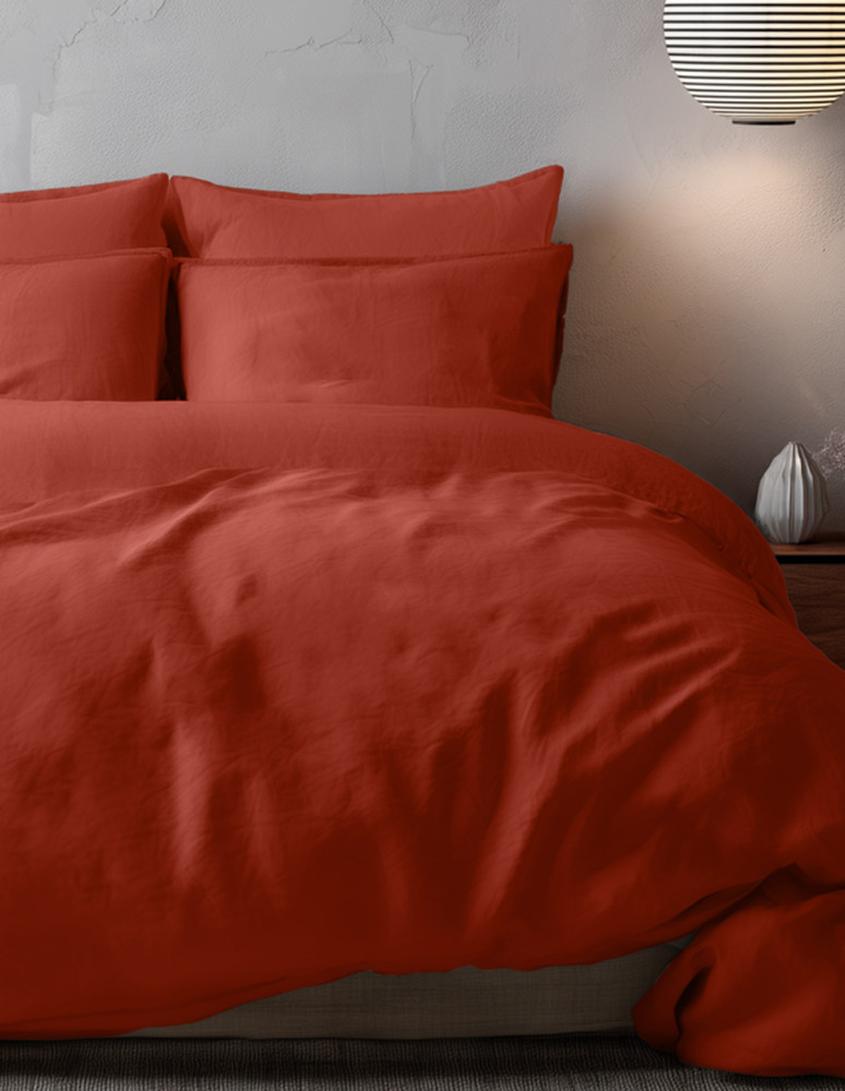 Housse de couette en percale lavée...