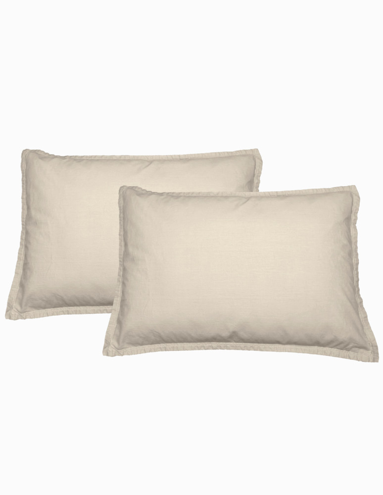 Lot de 2 taies d'oreiller en percale...