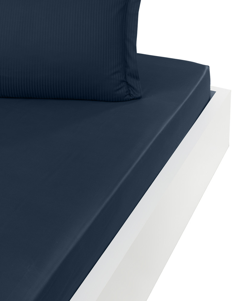 Drap housse uni en satin de coton 120...