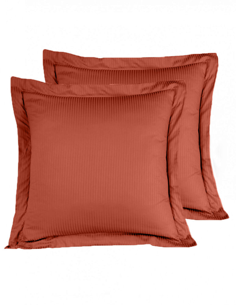 2 taies d'oreiller rayées en satin de...