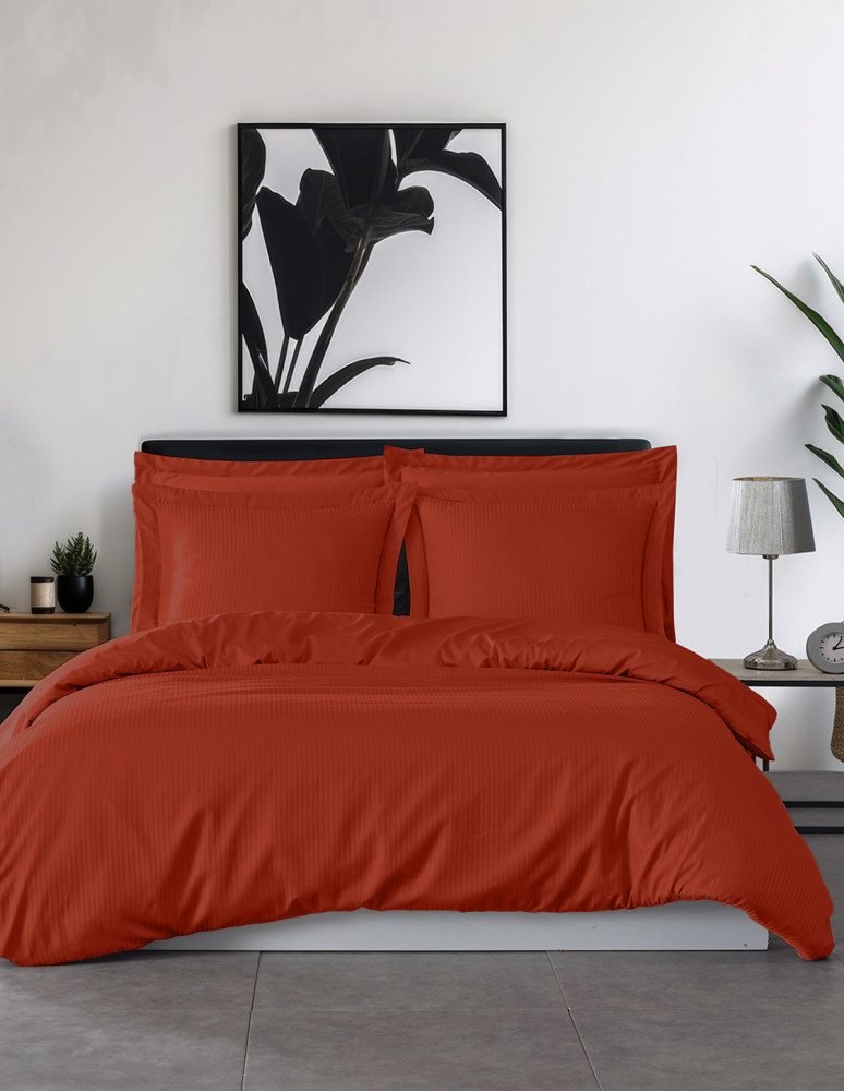 2 taies d'oreiller rayées en satin de...