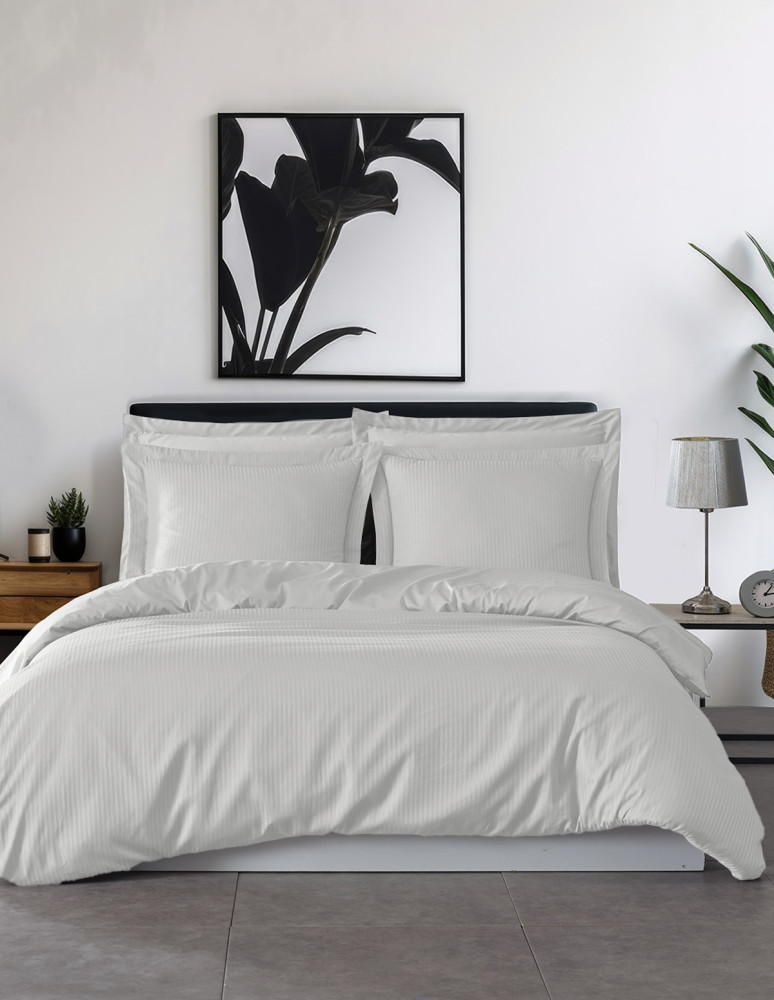 2 taies d'oreiller rayées en satin de...