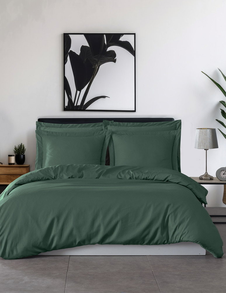 2 taies d'oreiller rayées en satin de...