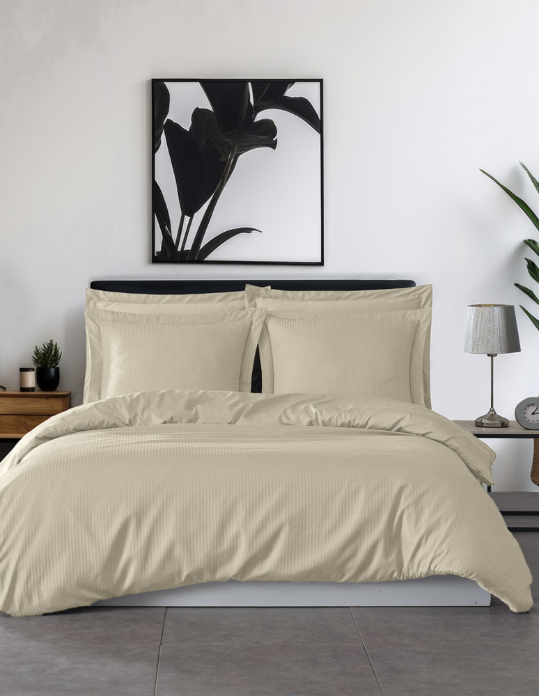 2 taies d'oreiller rayées en satin de...