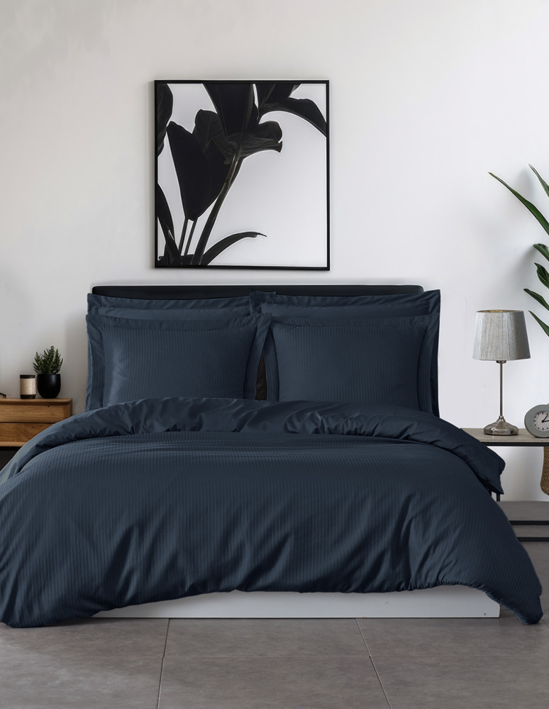 2 taies d'oreiller rayées en satin de...