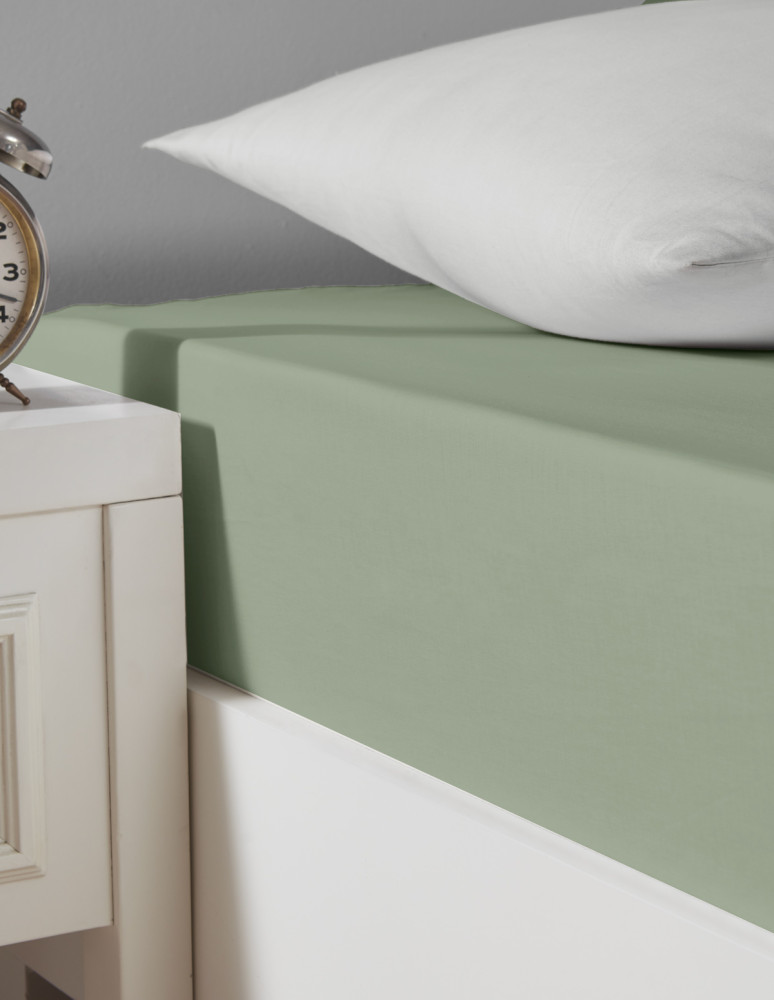 Drap housse en coton lavé biologique...