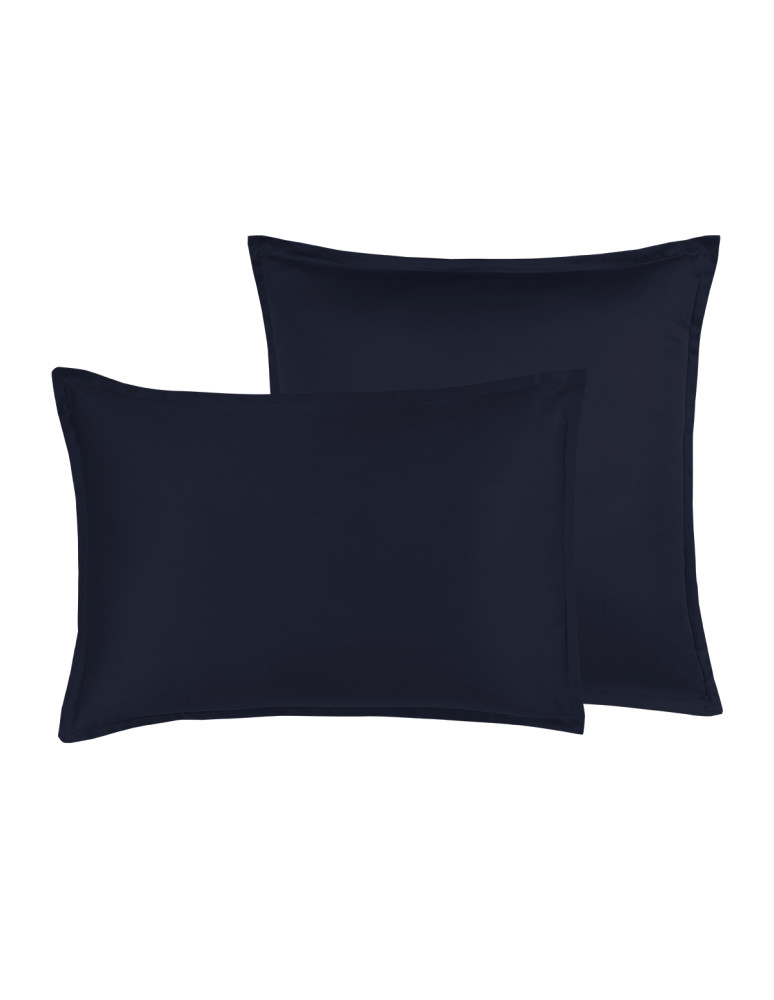 Lot 2 taies d'oreiller unie satin de...