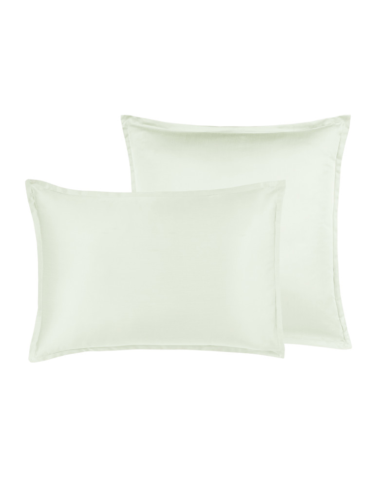 Lot 2 taies d'oreiller unie satin de...