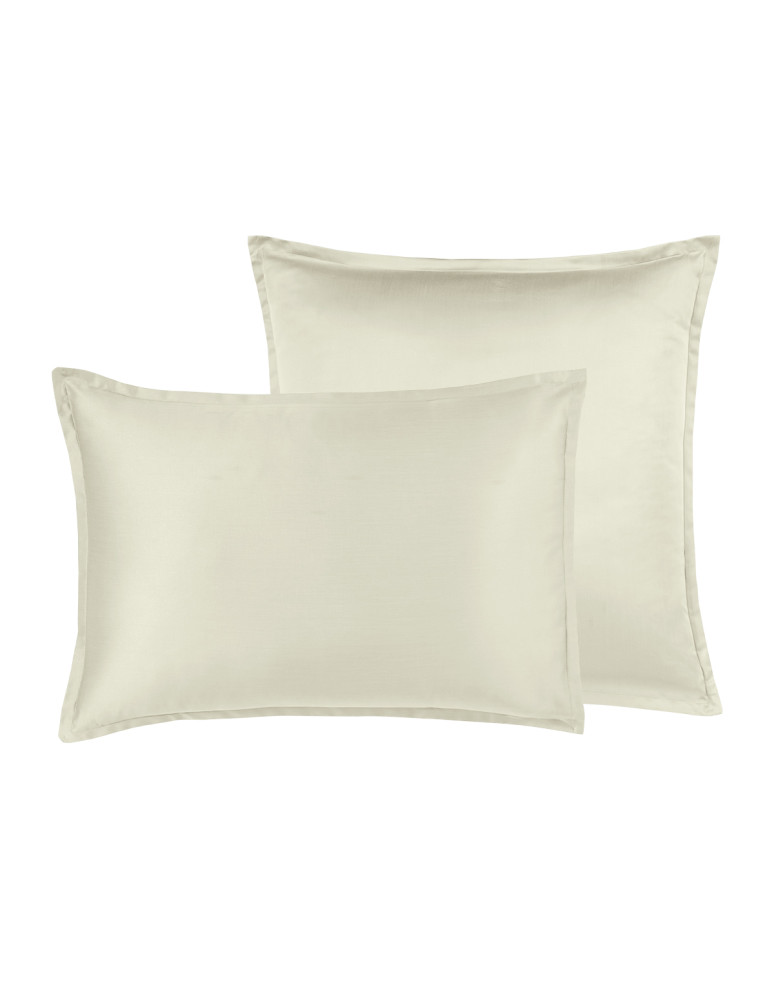 Lot 2 taies d'oreiller unie satin de...