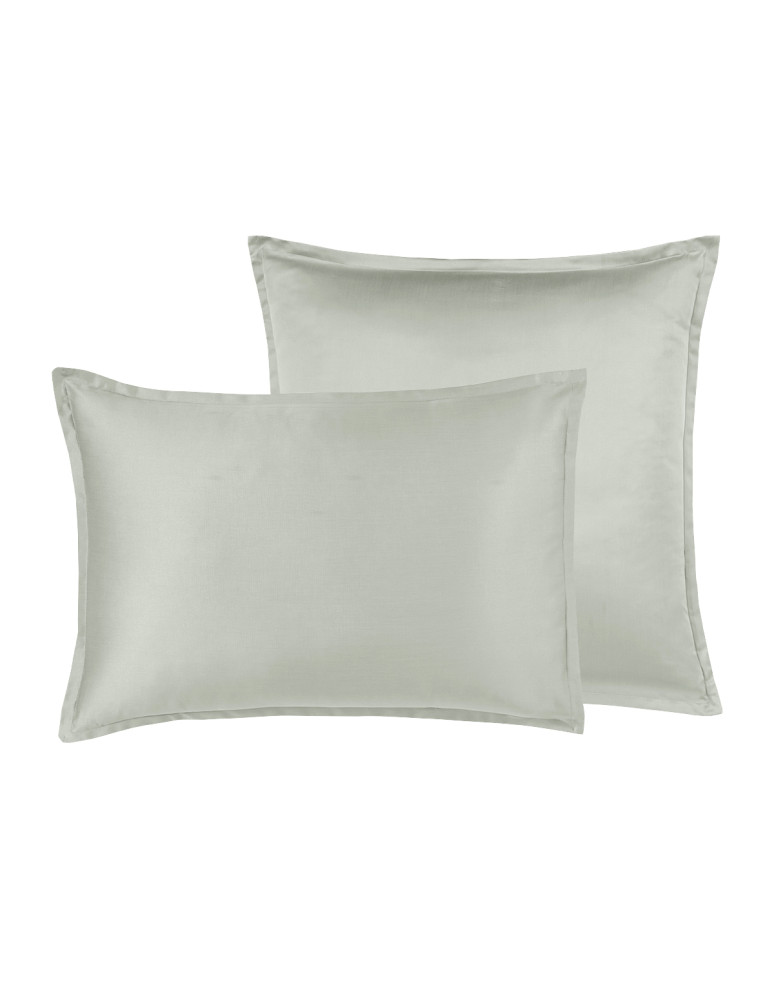 Lot 2 taies d'oreiller unie satin de...