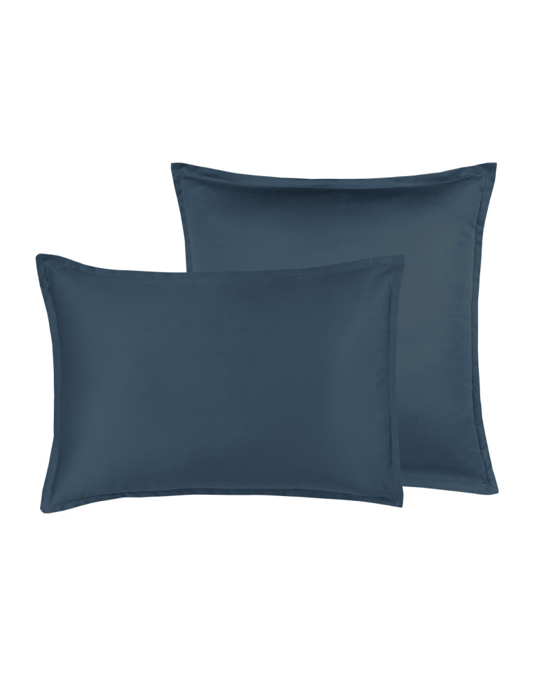 Lot 2 taies d'oreiller unie satin de...