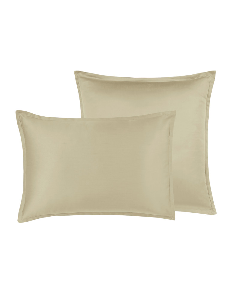 Lot 2 taies d'oreiller unie satin de...