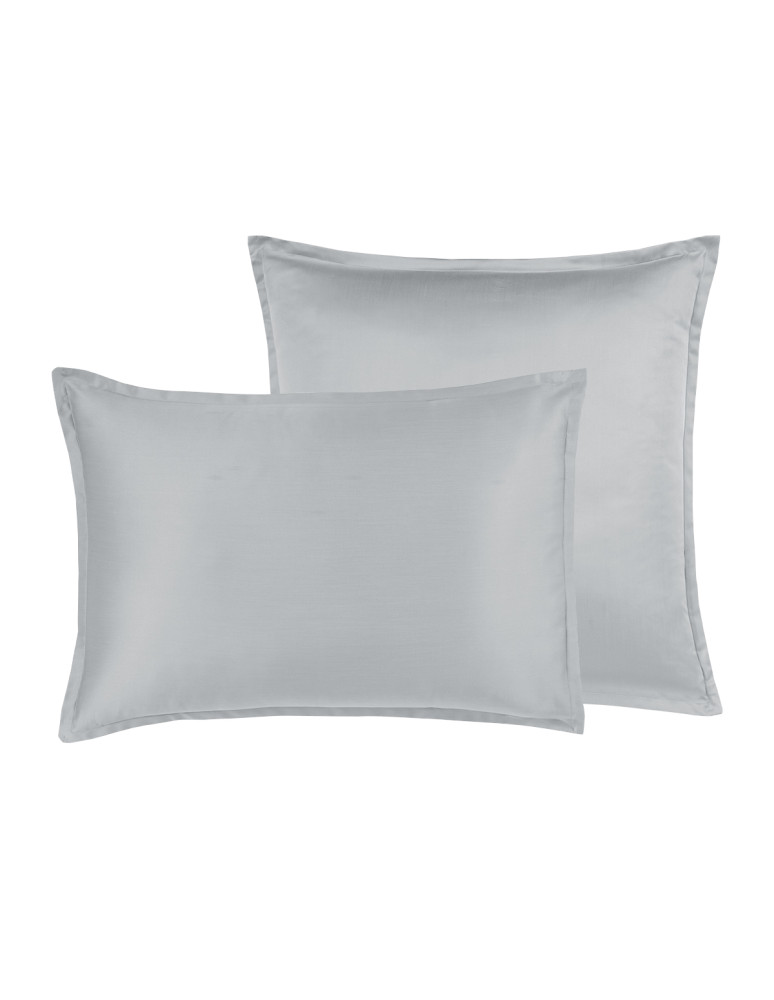 Lot 2 taies d'oreiller unie satin de...