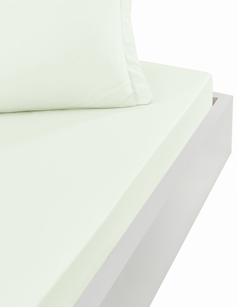 Drap housse satin de coton-tencel...