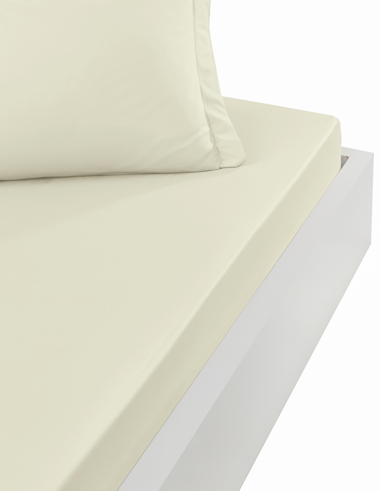Drap housse satin de coton-tencel...