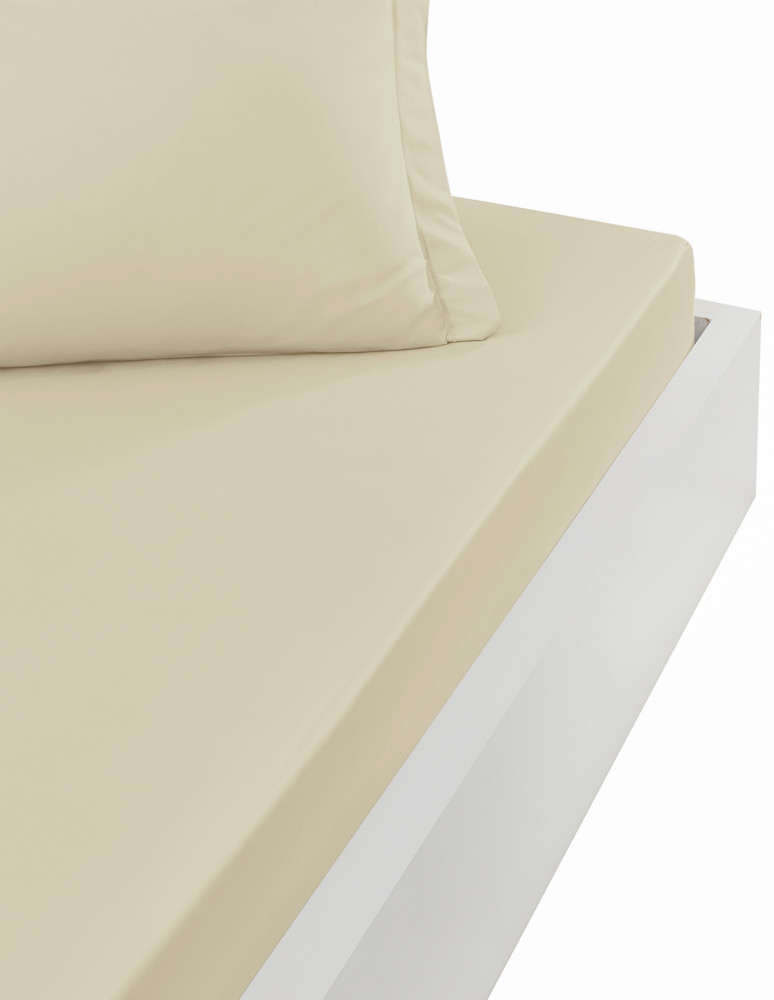 Drap housse satin de coton-tencel...