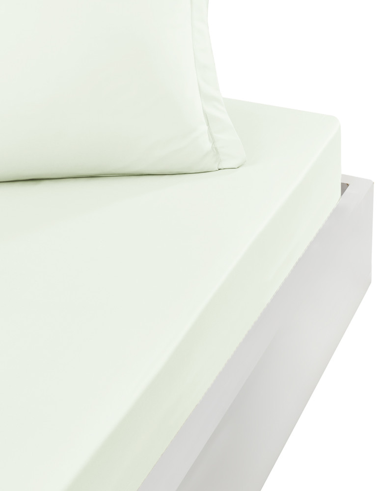Drap housse satin de coton-tencel...
