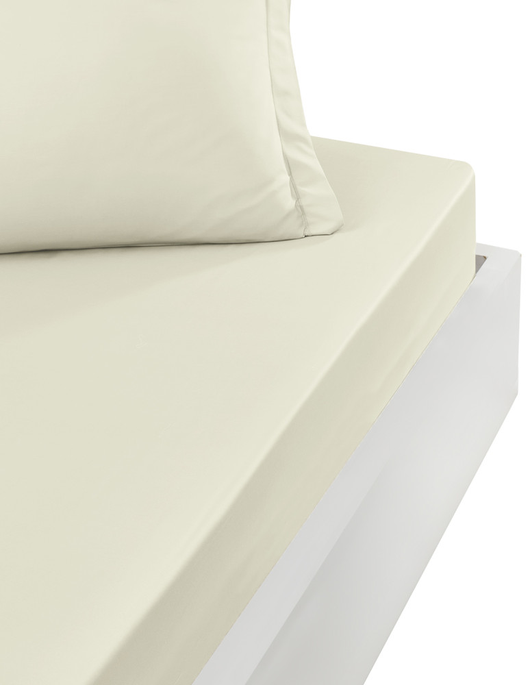 Drap housse satin de coton-tencel...