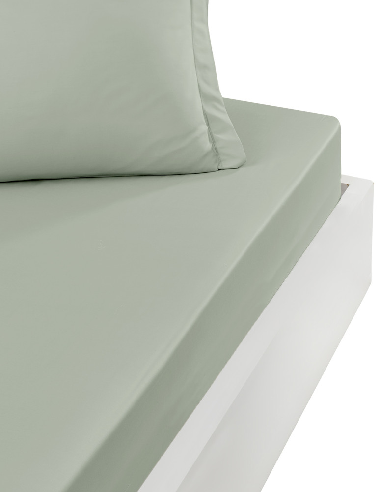Drap housse satin de coton-tencel...