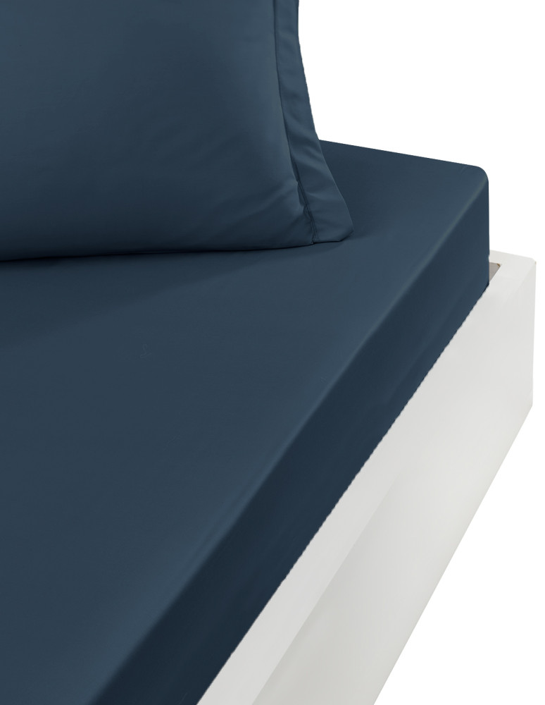 Drap housse satin de coton-tencel...