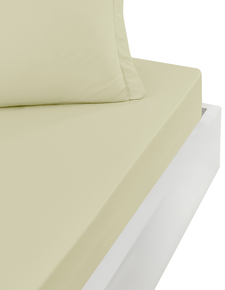 Drap housse satin de coton-tencel...