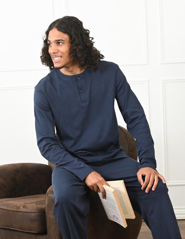 Pyjama homme tee shirt boutons  +...