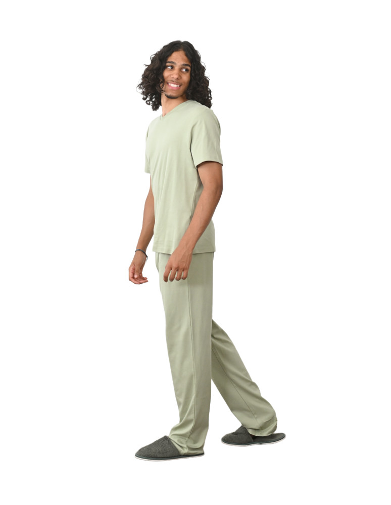 Pyjama homme tee shirt col V +...