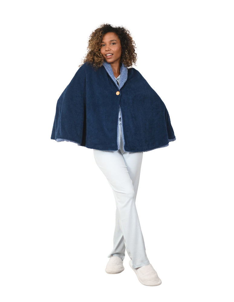 Pélerine polaire cotelé doublé sherpa...