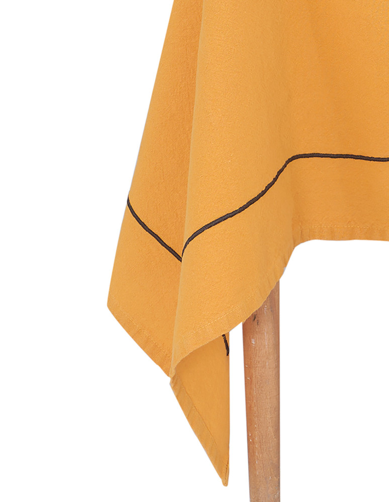 Nappe coton/lin uni finition bourdon...