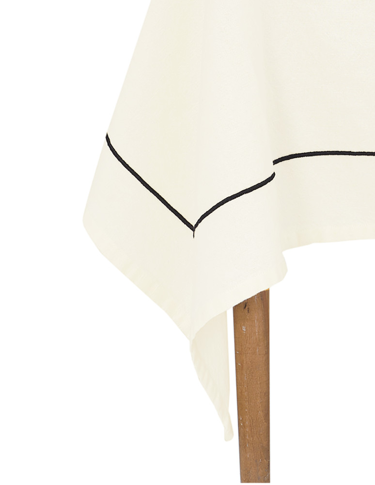 Nappe coton/lin uni finition bourdon...