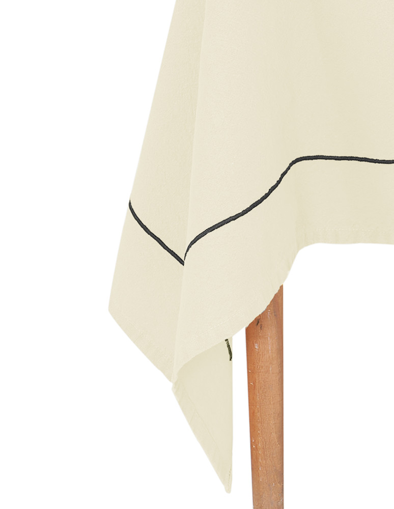 Nappe coton/lin uni finition bourdon...