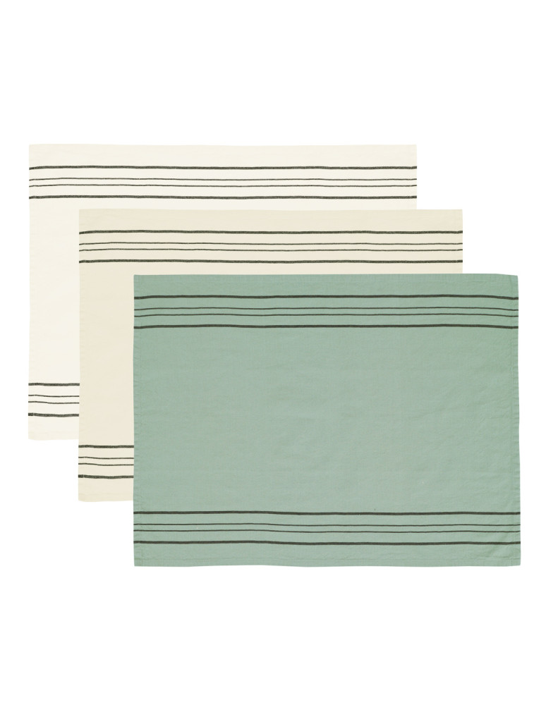 Lot de 3 torchons coton/lin... 2