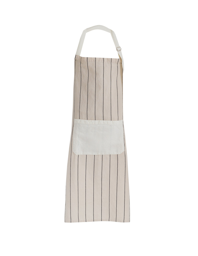 Tablier coton/lin fines rayures SOFT...