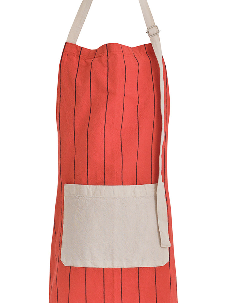 Tablier coton/lin fines rayures SOFT...
