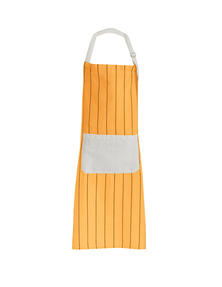 Tablier coton/lin fines rayures SOFT...