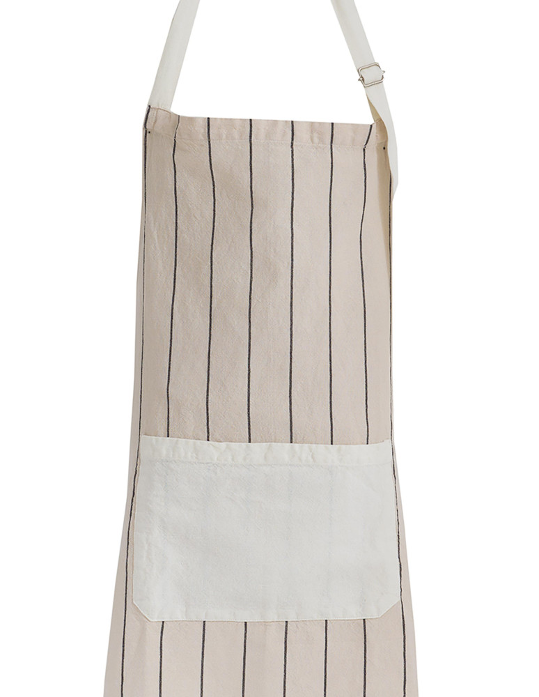 Tablier coton/lin fines rayures SOFT...