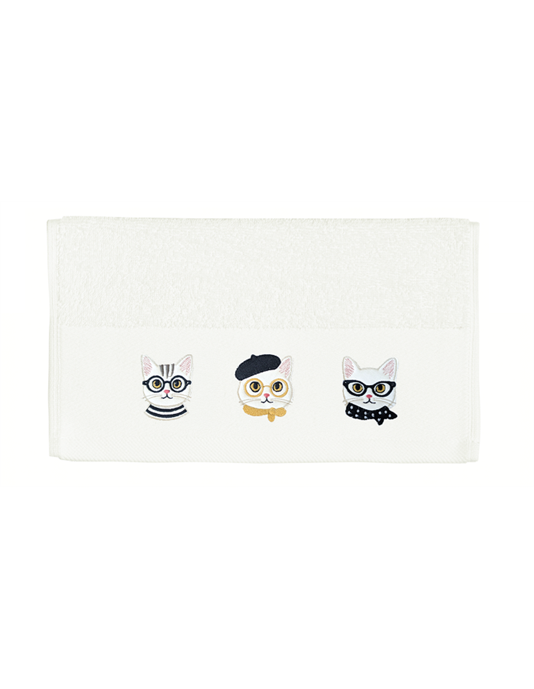 Serviette 50x100cm Brodée CHAT ALORS