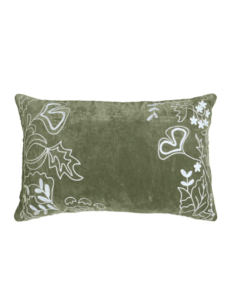 Coussin velours brodé 100% coton...