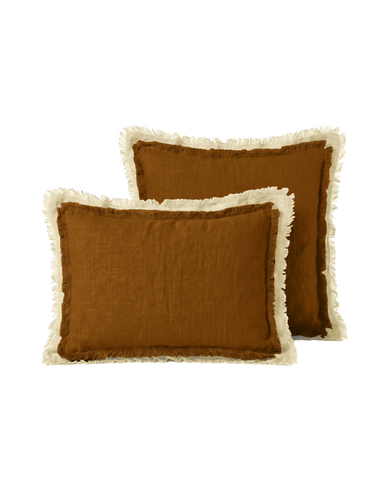Coussin metis lin/coton bicolores...