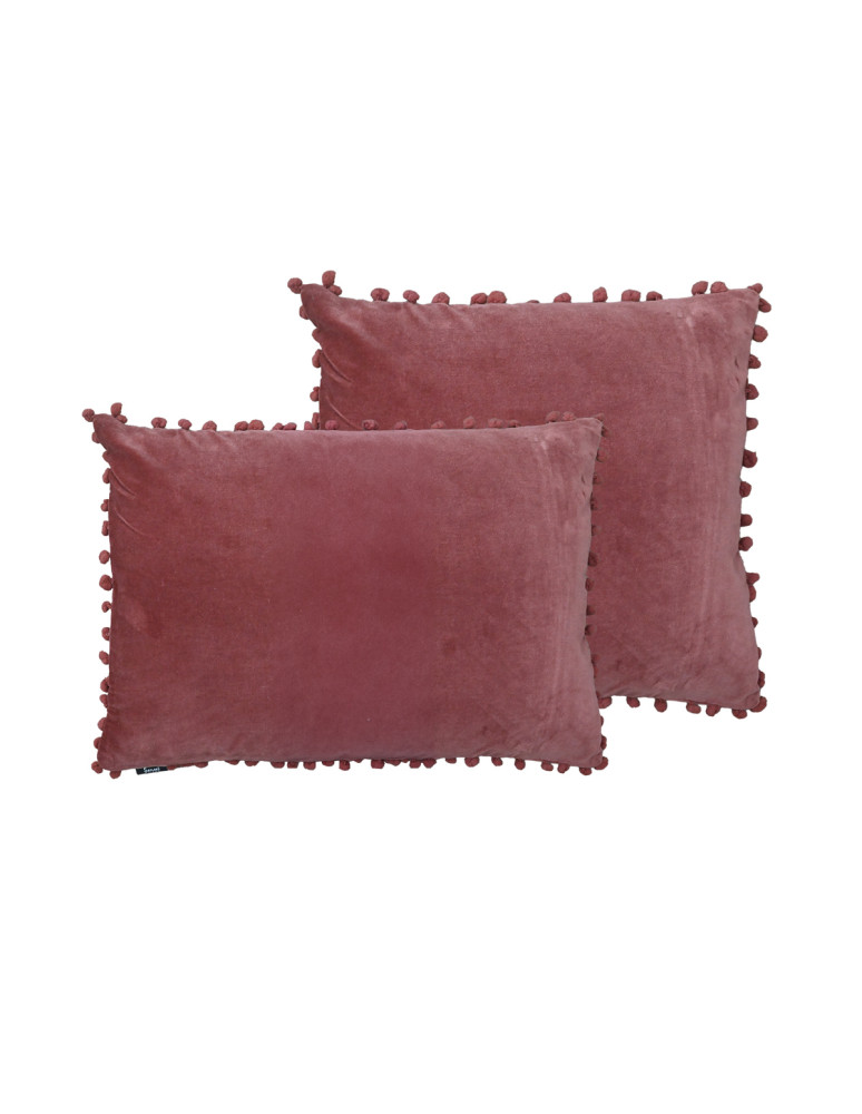 Coussin velours pompon...
