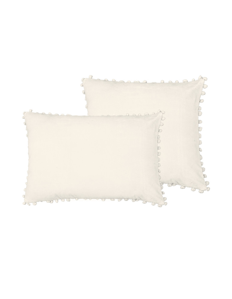 Coussin velours pompon... 2
